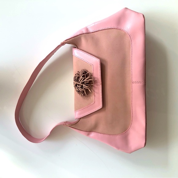 Y2K genuine leather pink shoulder bag. - Picture 6 of 9